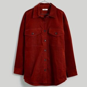 Madewell Rust Red Corduroy Shacket